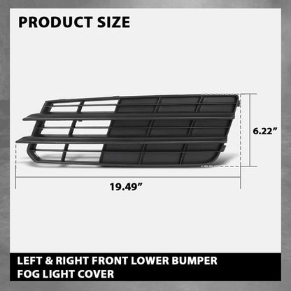 Solid Spare Fit For 2011-2014 Audi A7 Front Bumper Insert Fog Light Cover Left+Right Side