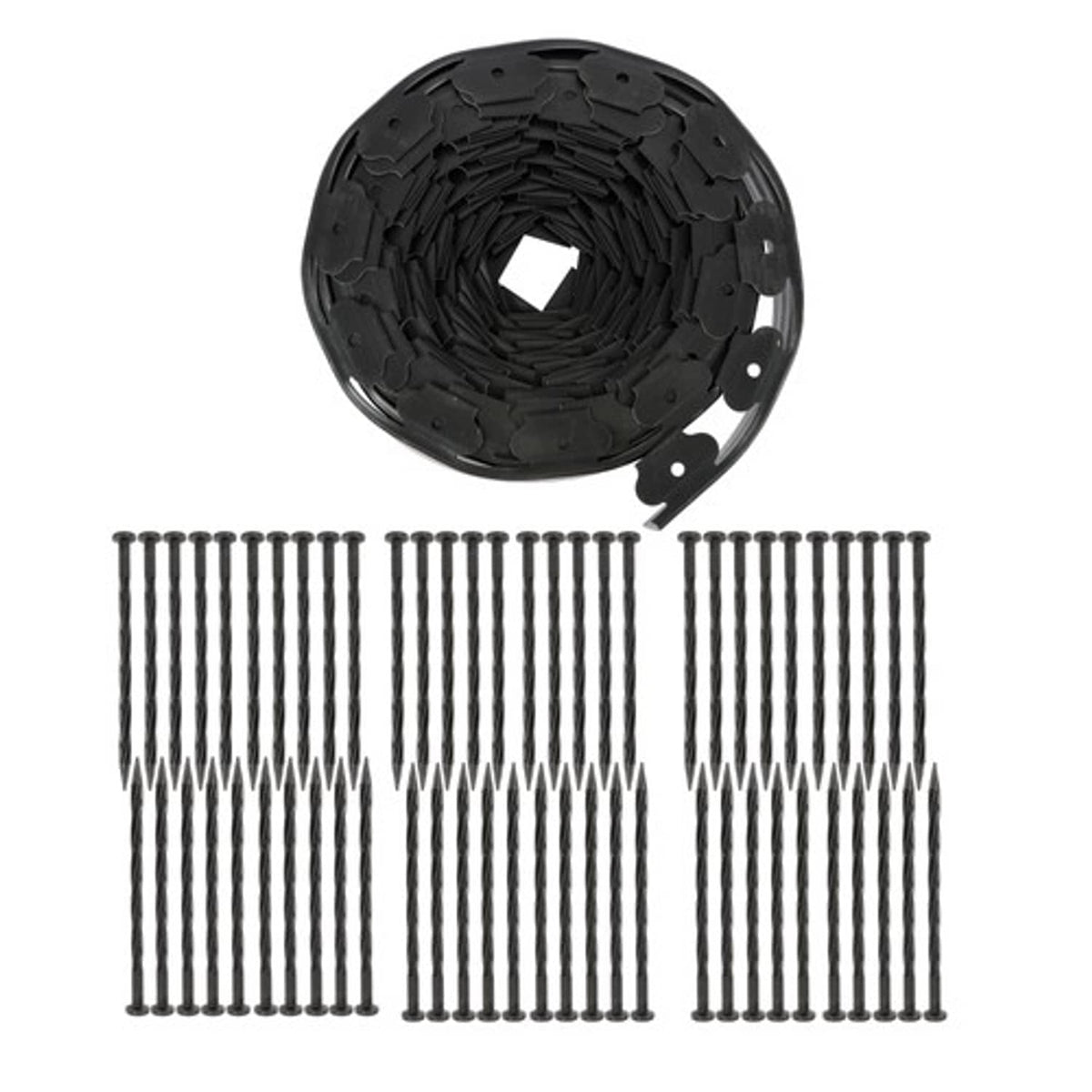 Solid Spare Garden Landscape Edging No Dig Lawn Edging Border With Anchoring Spikes Plastic