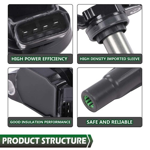 Solid Spare 4Pcs Ignition Coils Fit For 2009-2019 Toyota Corolla Prius 1.8L New