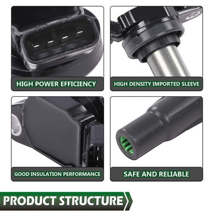 Solid Spare 4Pcs Ignition Coils Fit For 2009-2019 Toyota Corolla Prius 1.8L New