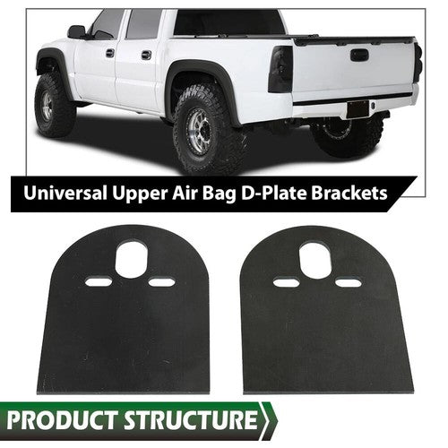 Solid Spare 2500lb 2600lb Pair Steel Upper D Plate Mounting Brackets Air-Bag Suspension