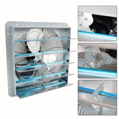 Solid Spare Shutter Exhaust Fan Aluminum High Speed Wall Mounted Greenhouse Garage USA 20''