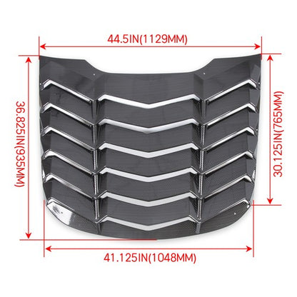 Solid Spare Fits 2015-2023 Ford Mustang Rear Window Louver Cover Sun Shade Carbon Fiber