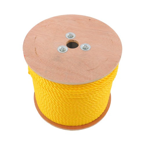 Solid Spare 1/4" x 600' Yellow Twisted Polypropylene Rope Heavy Duty Poly Ropes For Outdoor