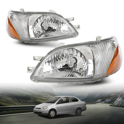 Solid Spare Headlights Assembly Set Fit For 2000 2001 2002 Toyota Echo Left and Right Side