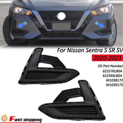 New Fits 2020-2023 Nissan Sentra S SR SV Left Right Front Bumper Fog Light Cover
