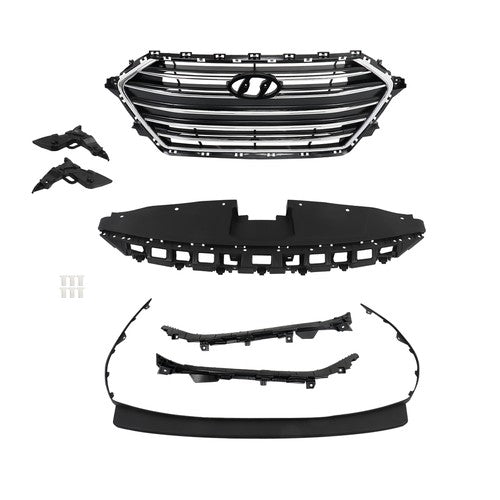 Solid Spare For Hyundai Elantra 2017 2018 Grille Radiator Cover Bumper Lid Set 7pcs Plastic