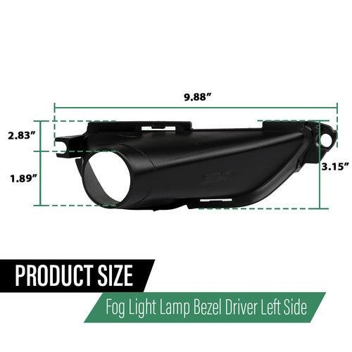 Solid Spare Bumper Fog Light Bezel Lamp Trim Left Side Fit For 16-22 Jeep Grand Cherokee
