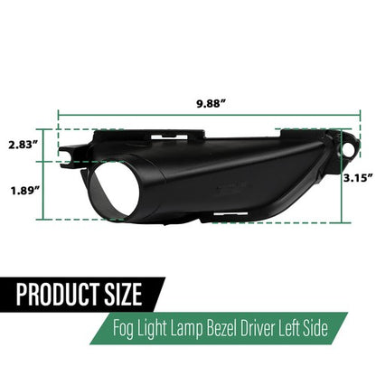 Solid Spare Bumper Fog Light Bezel Lamp Trim Left Side Fit For 16-22 Jeep Grand Cherokee