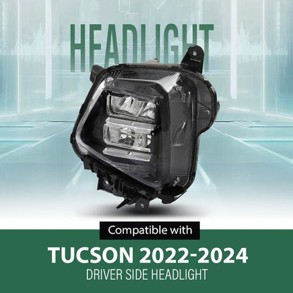 Solid Spare LED Headlight Assembly Fit For 2022-2024 Hyundai Tucson Left Driver Side
