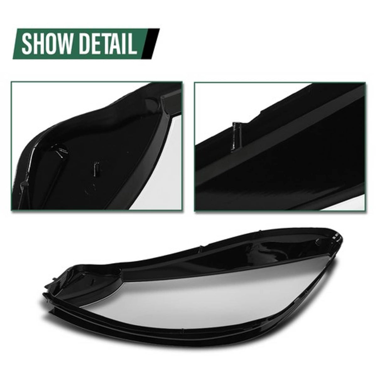 Solid Spare Fit For 2014-2017 Mercedes-Benz S-Class W222 Headlight Replacement Lens Pair