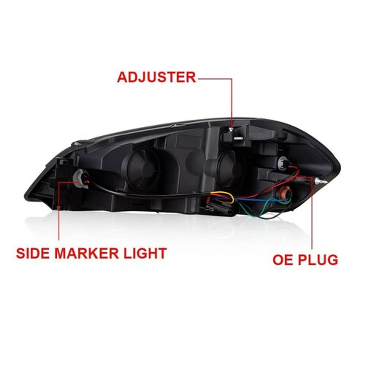 Solid Spare Fit For 06-16 Chevy Impala(Limited)LED DRL Headlights Black Housing Amber Corner