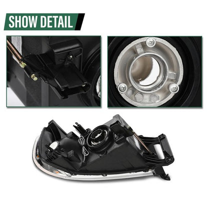 Solid Spare Fit For 2002-2005 Dodge Ram 1500 2500 3500 Clear/Chrome LED Tube DRL Headlights