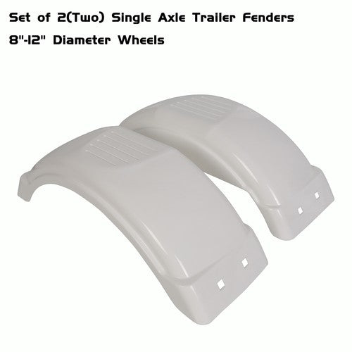 Solid Spare Set of 2 PWC/Jet Single Axle Trailer Fenders w/ Step for 8"-12" Tire Wheel