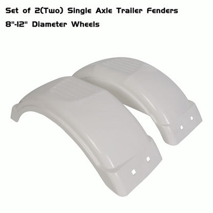 Solid Spare Set of 2 PWC/Jet Single Axle Trailer Fenders w/ Step for 8"-12" Tire Wheel