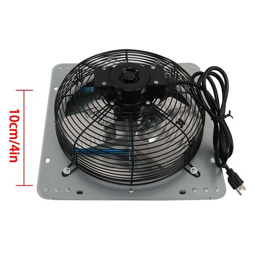 Solid Spare Aluminum 12" Wall Mounted Shutter Exhaust Fan With 1.65 Meters Power Cord Kit
