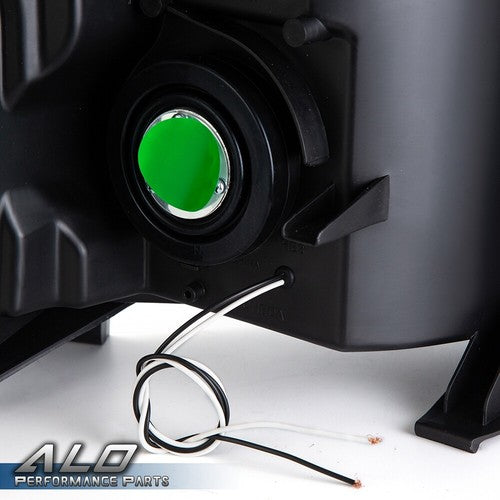 Solid Spare LED DRL Headlights Amber Black Fit For 2007-2014 Chevy Silverado 1500 2500 3500