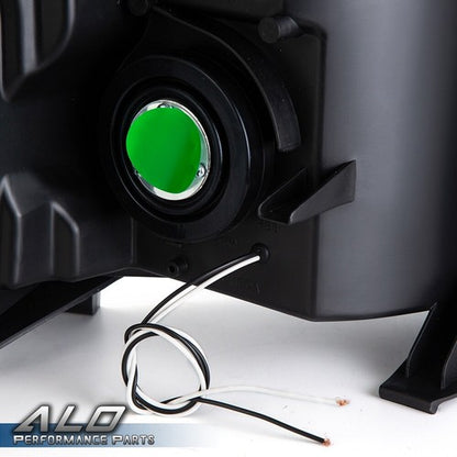 Solid Spare LED DRL Headlights Amber Black Fit For 2007-2014 Chevy Silverado 1500 2500 3500