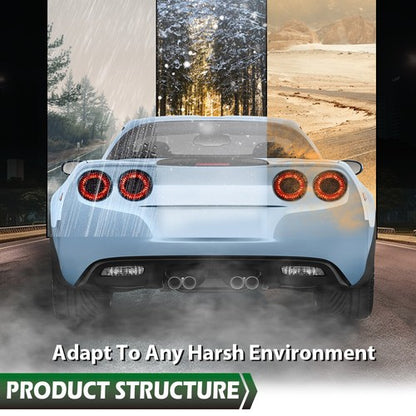 Solid Spare 4pcs LED Tail Lights Brake Lamps Fit For 05-13 Chevrolet Corvette C6 Coupe Black
