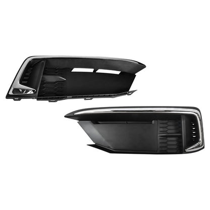 Front Fog Light Lamp Covers W/Chrome For 2019-2021 Honda Civic Coupe/Sedan LH&RH