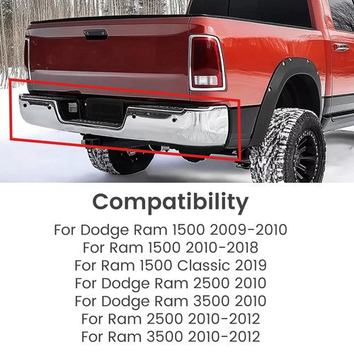 Solid Spare Chrome Rear Bumper Assembly For Ram 2500 3500 2013-2018 With Sensor Holes
