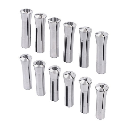 Solid Spare 12 Piece R8 Collet Set Fractional 1/8" To 7/8" High Precision For Bridgeport
