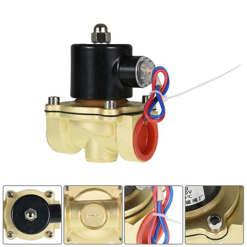 Solid Spare AC 110V 120V Volt NC 1" NPT Electric Solenoid Valve Brass Water Air Gas