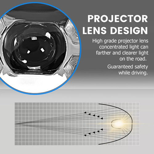 Solid Spare Full LED Dual Projector Headlights Assembly For Peterbilt 379 357 359 389 Truck