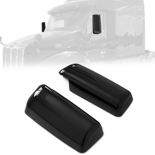 Solid Spare For Peterbilt 579 Black Driver & Passenger Side Replacement Door Mirror Covers