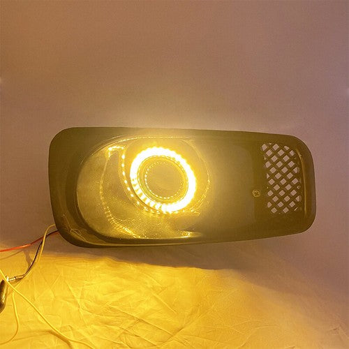Fit 1999-2000 Honda Civic JDM Front GRILLE & LED Double colour Fog Lights Lamps