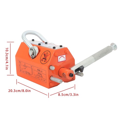 Solid Spare 1320LBS 600kg Steel Magnetic Lifter Heavy Duty Crane Hoist, 2 Safety Factor