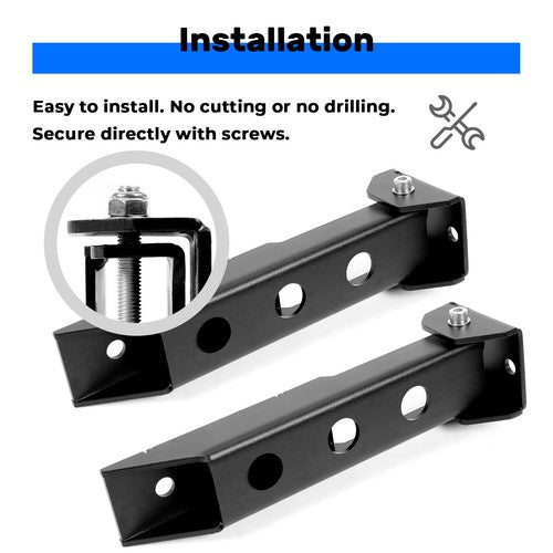 Solid Spare Pair Rear Tailgate Door Hinges Set Powder Coated for Jeep Wrangler JK 2007-2018