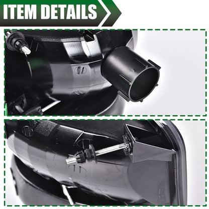 Solid Spare Fit For 1992-1996 Ford F150 F250 F350 Bronco Amber Reflector Black Headlights
