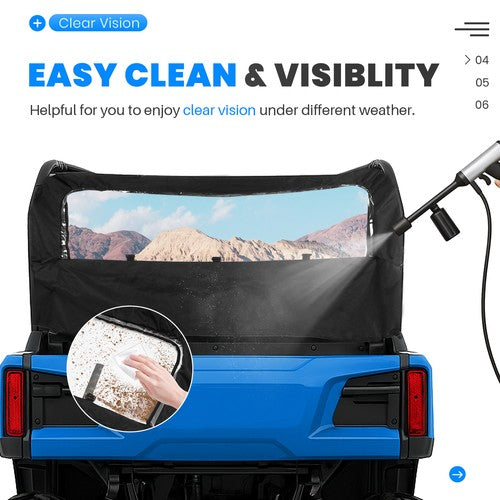 Solid Spare Soft Rear Panel Window Windshield For UTV Honda Pioneer 700/700-4 2014-2025