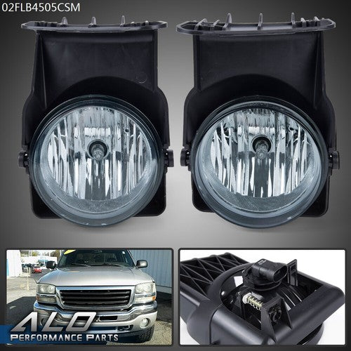 Solid Spare Bumper Fog Lights Left+Right Fit For 2003-2006 GMC Sierra 1500 2500 3500 Pickup