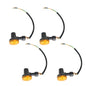 Solid Spare For Yamaha Kawasaki Honda 4X Motorcycle Turn Signals Blinker Light Black Amber