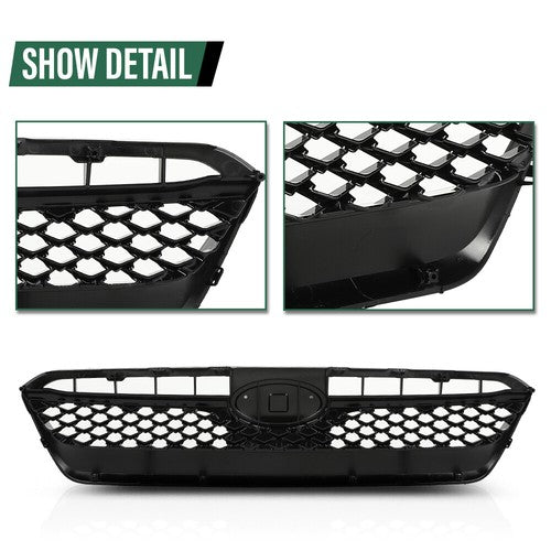Solid Spare Front Upper Bumper Grille Honeycomb Grill Fit For 2015-2017 Subaru WRX STI