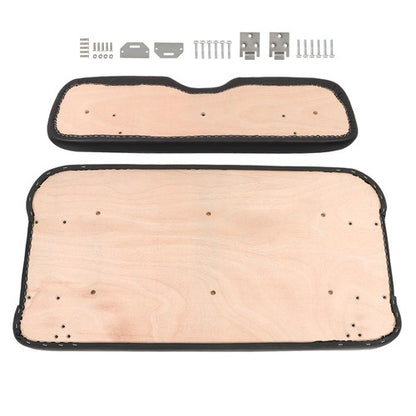 Solid Spare For EZGO Medalist TXT Golf Cart 1994-2013 Black Front Seat Cushion with Hardware