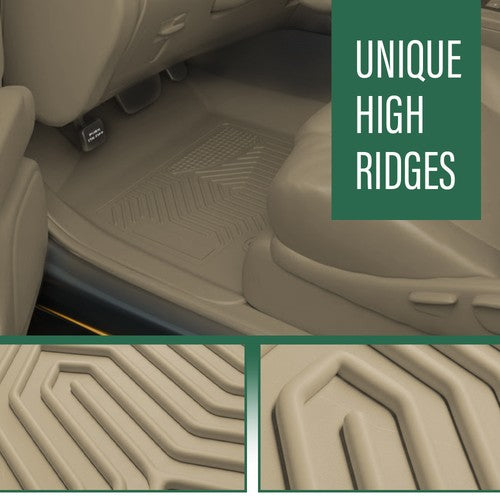 Solid Spare TPE Floor Mats Liners Fit For 2009-2014 Ford F-150 SuperCrew Cab All Weather