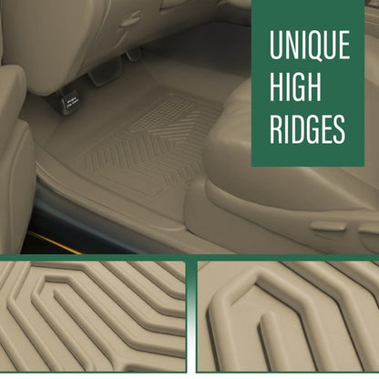 Solid Spare TPE Floor Mats Liners Fit For 2009-2014 Ford F-150 SuperCrew Cab All Weather