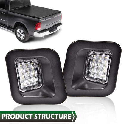 Solid Spare LED Rear Bumper License Plate Lights Fit For 2003-2018 Dodge Ram 1500 2500 3500