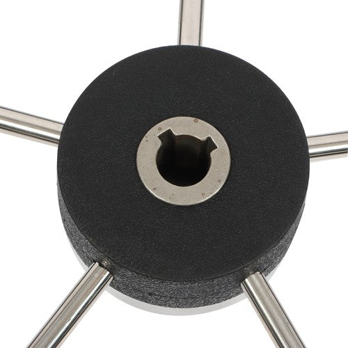 Solid Spare New Stainless Steel Yach Steering Wheel with PU Foam 5 Spoke 13-7/8 Inch?Black?