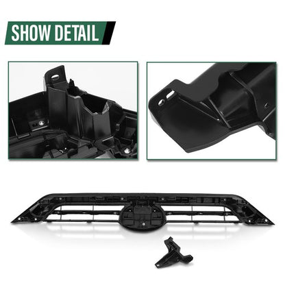 Solid Spare Front Bumper Upper Grille w/ Chrome Trim Fit For 2021-2024 Toyota 4Runner
