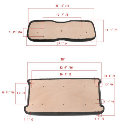 Solid Spare For Club Car DS 2000.5-Up Golf Cart Front Seat Lean Back and Bottom Cushion Set