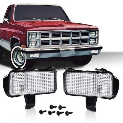 Solid Spare Fit For 81-82 Chevy Silverado GMC Front Turn Signal Park Lamps White Lights
