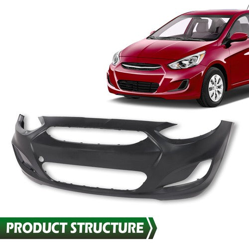 Solid Spare Fit For 2014-2017 Hyundai Accent Sedan / Hatchback Front Bumper Cover