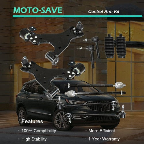 Solid Spare EV800572 Complete Front Suspension Kit Control Arms Ball Joints Tie Rod Ends