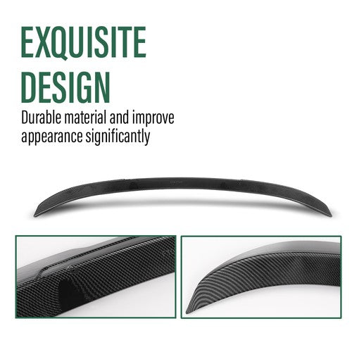 Solid Spare Fit For 11-17 BMW F10 5 Series M5 Rear Trunk Spoiler Wing Carbon Look PSM Style
