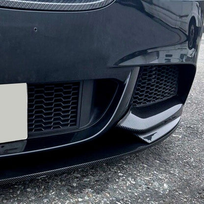 Solid Spare Front Bumper Lip splittle For 11-16 BMW F10 535i 528i 550i M Sport Carbon Fiber