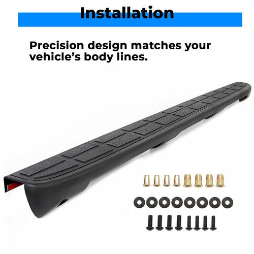 Solid Spare Tailgate Spoiler Cap Molding Top Protector For 1999-2007 Silverado Sierra Black